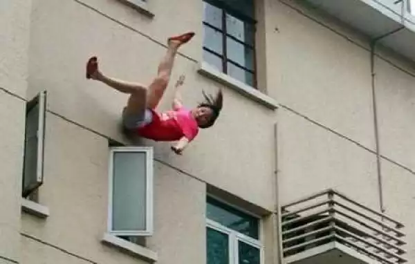 Too Much Alcohol: Drunk Nigerian Woman Falls Off from the Roof of a Tall Building in India